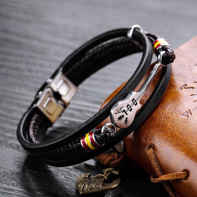 New Hot Men Guitar Bracelet Leather Braided Rope Multi Layer Bangle Punk Jewelry Gifts YAA99
New Hot Men Guitar Bracelet Leather Braided Rope Multi Layer Bangle Punk Jewelry Gifts YAA99