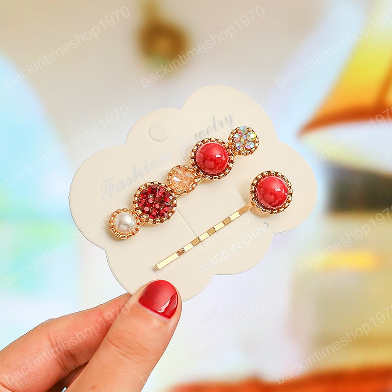 Korean Elegant Crystal Pearl Hairpins Women Hair Clips Pin Barrettes Accessories For Girls Hairgrip Hairclip Headdress Headwear