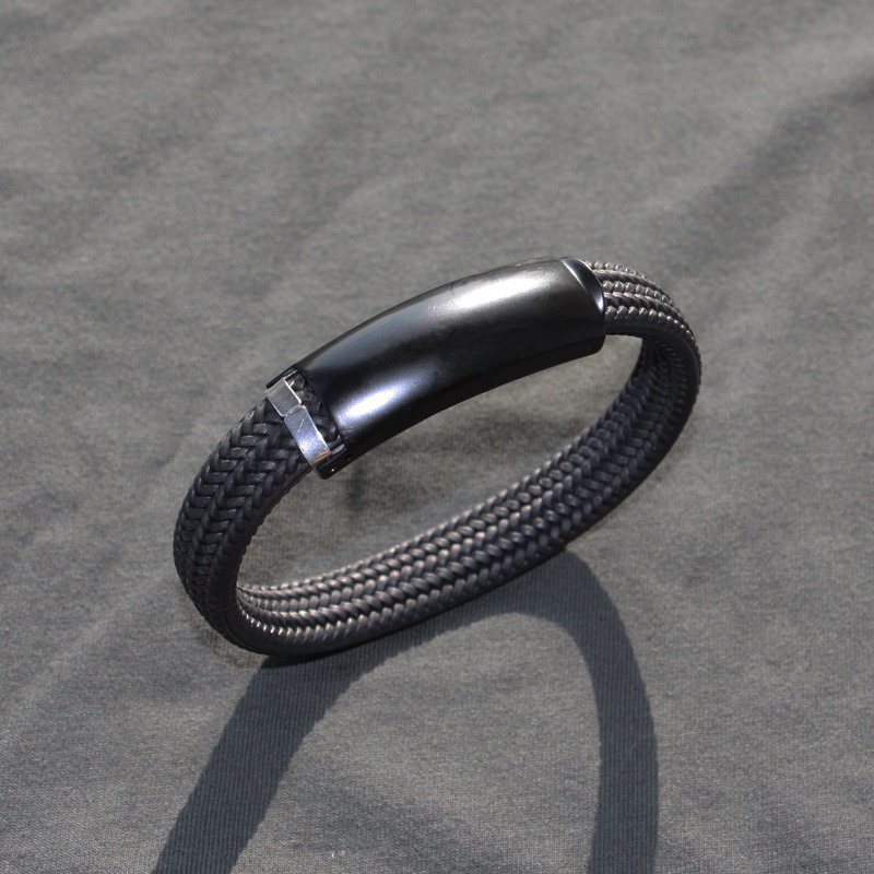 Classic Style Men Silicone Cuff Bracelet Black/Silver Color Stainless Steel Button Neutral Accessories Hand-woven Jewelry Gifts, White
Classic Style Men Silicone Cuff Bracelet Black/Silver Color Stainless Steel Button Neutral Accessories Hand-woven Jewelry Gifts, White