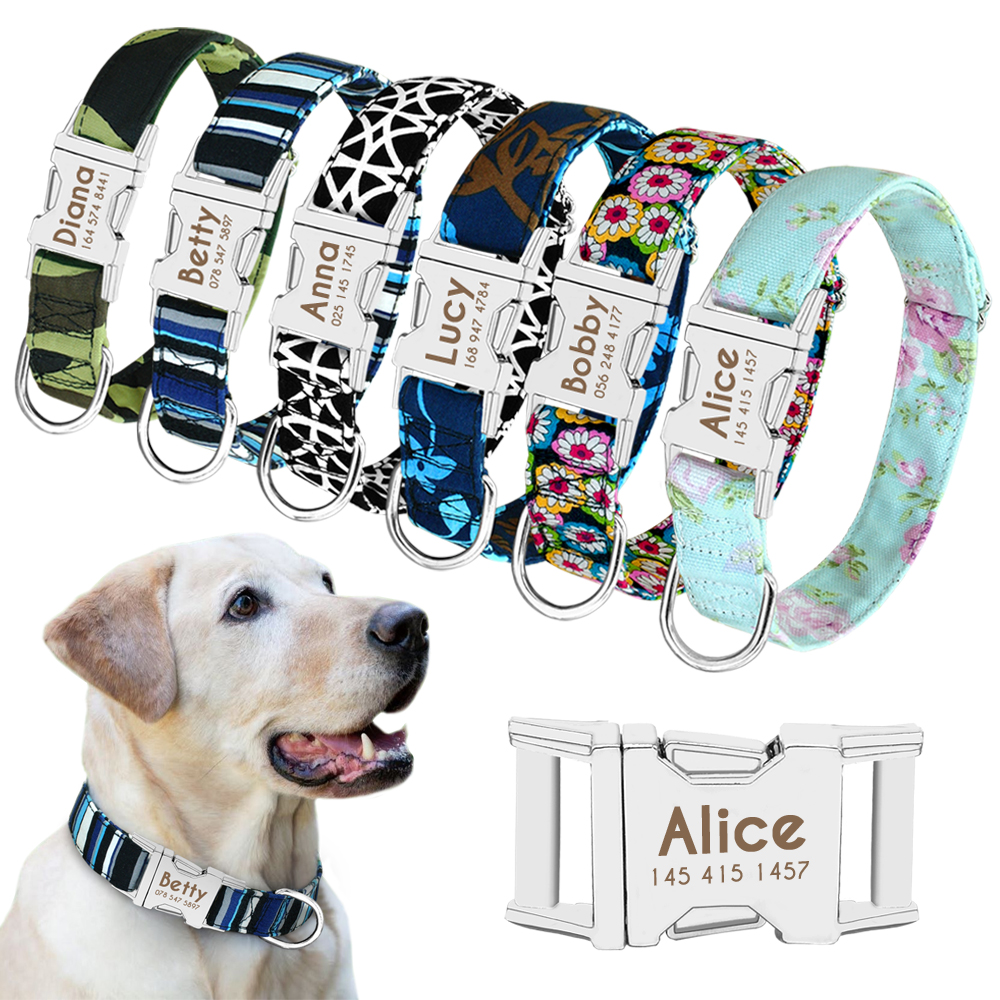 Dog Collar Personalized Nylon Pet Dog Tag Collar Custom Puppy Cat Nameplate ID Collars Adjustable For Medium Large Dogs Engraved
Dog Collar Personalized Nylon Pet Dog Tag Collar Custom Puppy Cat Nameplate ID Collars Adjustable For Medium Large Dogs Engraved