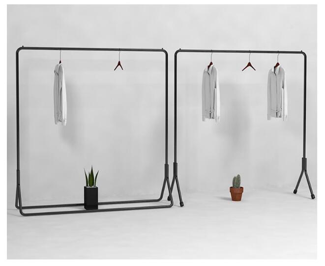 clothing display rack Bedroom Furniture Nordic Iron Art Garment Frame Simple Creative Lichen Hat Black Hanging Racks