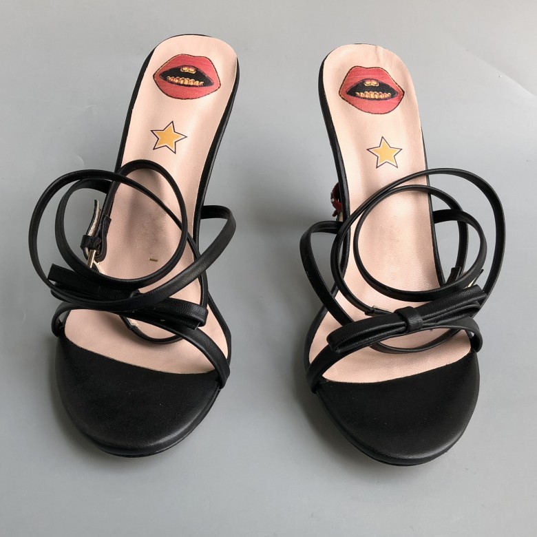 Hot Sale-Fashion Style Brand Sandals Lang High Heels Leather Strappy Sandals Women Summer Shoes Party Shoes Gladiator Sandals 35-40