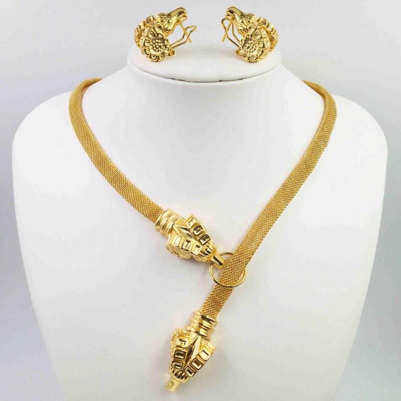 High quality fashion women dubai us South Africa gold jewelry set travel set wedding party necklace earrings, As pic
High quality fashion women dubai us South Africa gold jewelry set travel set wedding party necklace earrings, As pic