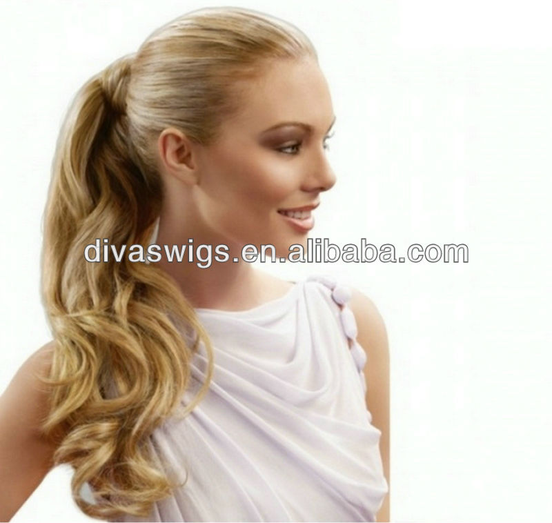 100% Real Remy Human Hair Ponytail #1B natural color Indian Virgin Unprocessed Clip in Ponytail Body wave Extensions 140g