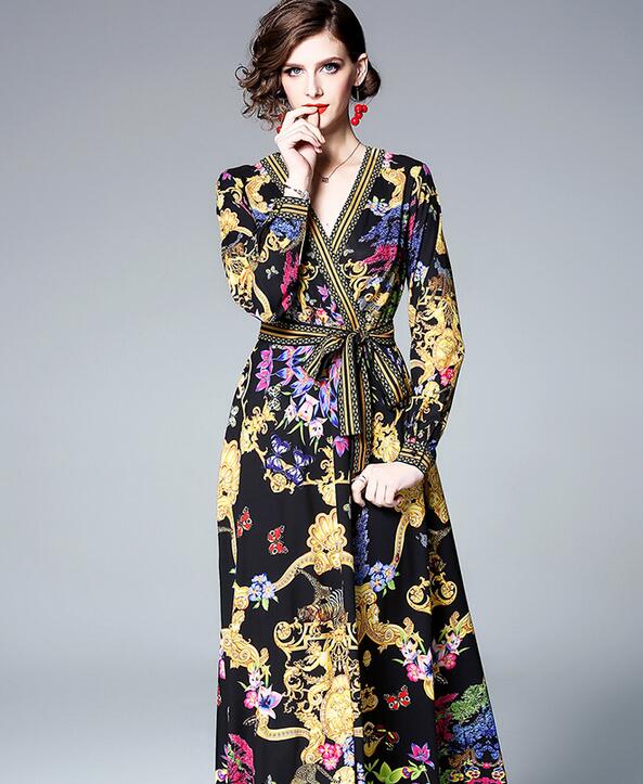 2019 summer V neck A-Line sweet girl Maxi dresses street style dress Ankle-Length Holiday dress long sleeve Women skirts, Multi
2019 summer V neck A-Line sweet girl Maxi dresses street style dress Ankle-Length Holiday dress long sleeve Women skirts, Multi