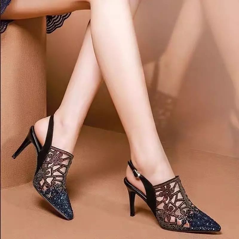 Summer Ladies High Heel Sandals Fshion Rhinestone Cutout Sandals Trendy Buckle Sexy Party Women Shoes Pointed Stiletto Heels, Black
Summer Ladies High Heel Sandals Fshion Rhinestone Cutout Sandals Trendy Buckle Sexy Party Women Shoes Pointed Stiletto Heels, Black
