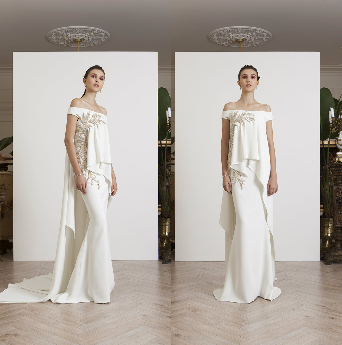 AZZI&OSTA 2019 Mermaid Prom Dresses Off Shoulder Appliqued Formal Evening Gowns Sweep Train Pageant Party Dress Cheap