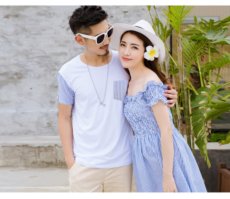 Family Clothing Mommy And Daughter's One shoulder Dress Father Son Summer T-shirt Clothing Outfit For Mother Father And Children