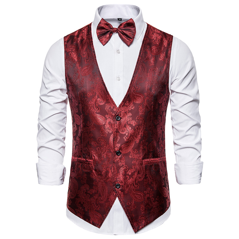 Mens Wine Red Paisley Vest Single Breasted V-Neck Wedding Groom Suit Vests Men Gothic Steampunk Waistcoat Victorian Gilet Homme, Purple
Mens Wine Red Paisley Vest Single Breasted V-Neck Wedding Groom Suit Vests Men Gothic Steampunk Waistcoat Victorian Gilet Homme, Purple