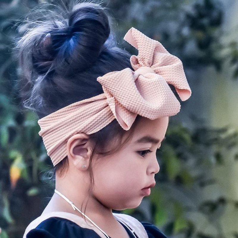 Hair Bows Headband Nylon Fabric Elastic Hair Bands Wide Turban Newborn Head Wrap DIY Girls Hair Accessories Photo Props 27 Color DW4884