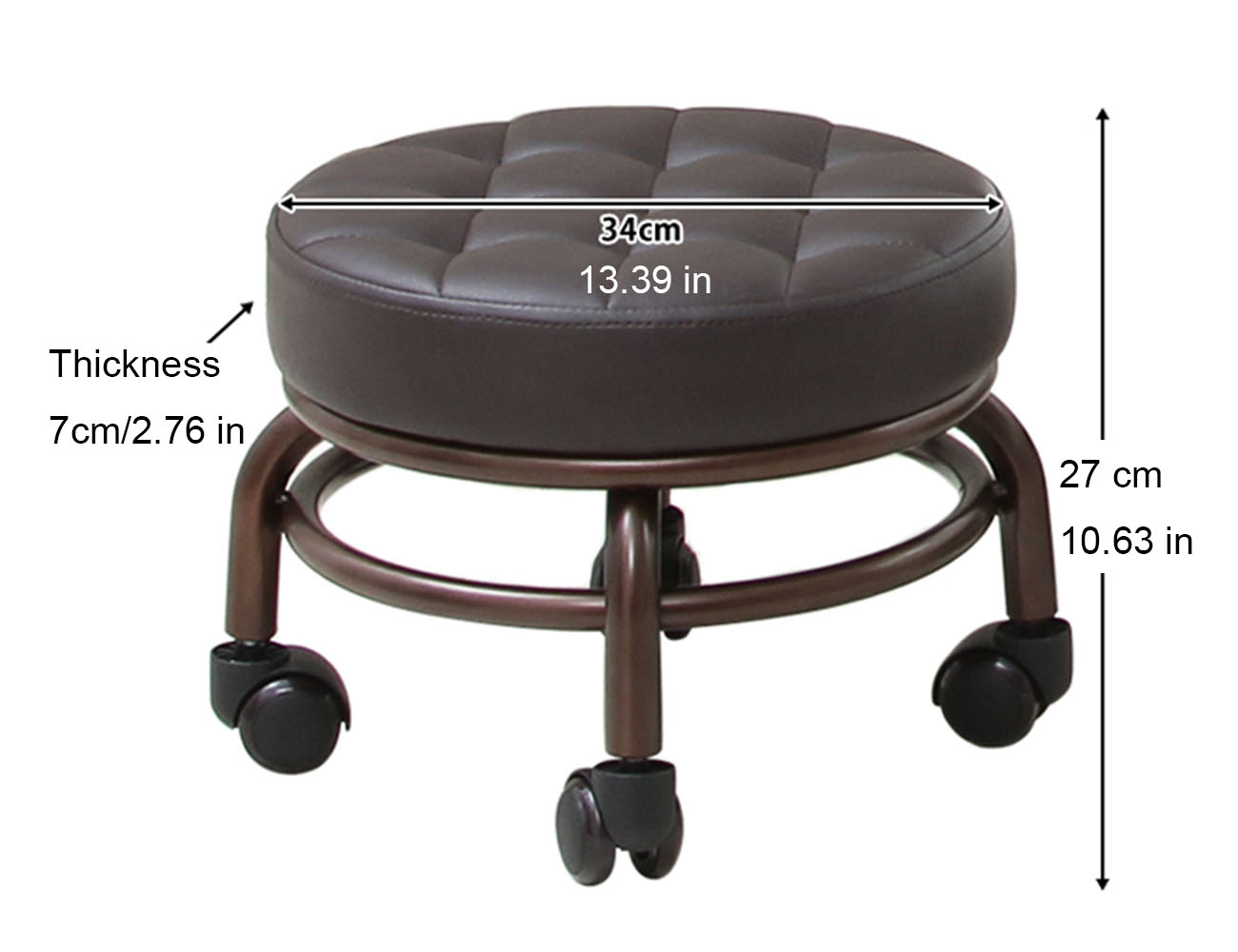 Elitzia Pedicure Foot Stool Beauty Salon SPA Foot Bath Footstool Two Color Optional Thick Support Seat Quality Wheels ET28499