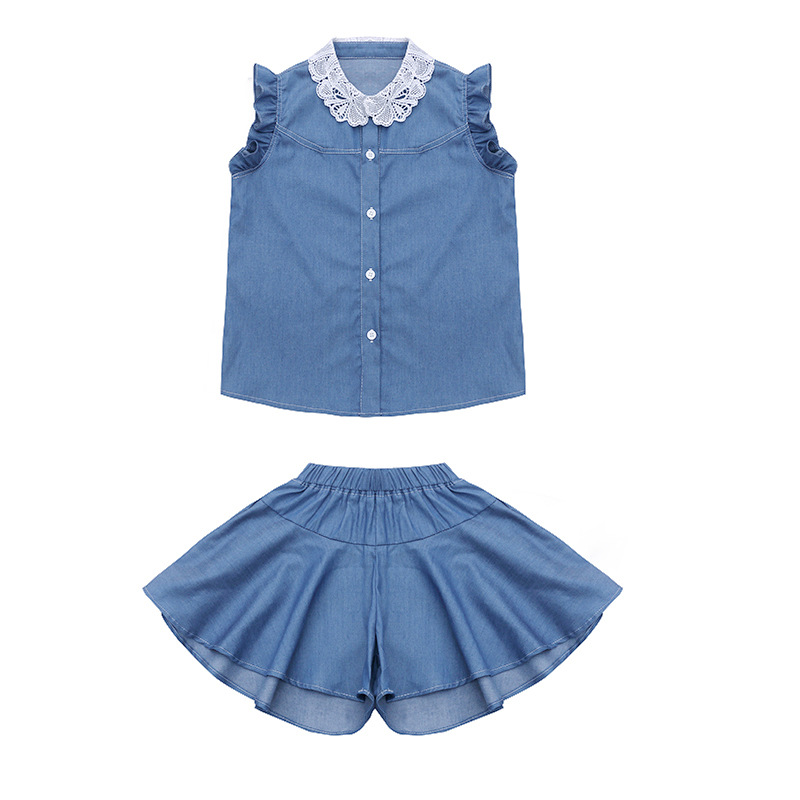 Fashion Kids Clothes Girls Spring Children Skirt Teenage Clothing 2020 summer Denim shorts Lace sleeveless, Blue
Fashion Kids Clothes Girls Spring Children Skirt Teenage Clothing 2020 summer Denim shorts Lace sleeveless, Blue
