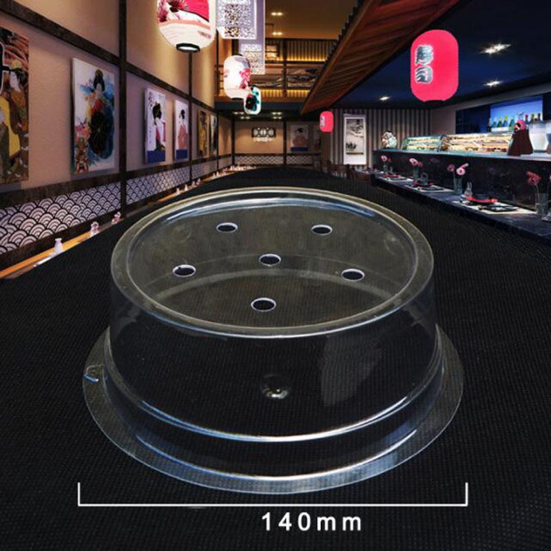 Plastic Lid For Sushi Dish Buffet Conveyor Belt Sushi Reusable Transparent Cake Dish Cover Restaurant Accessories QW9918