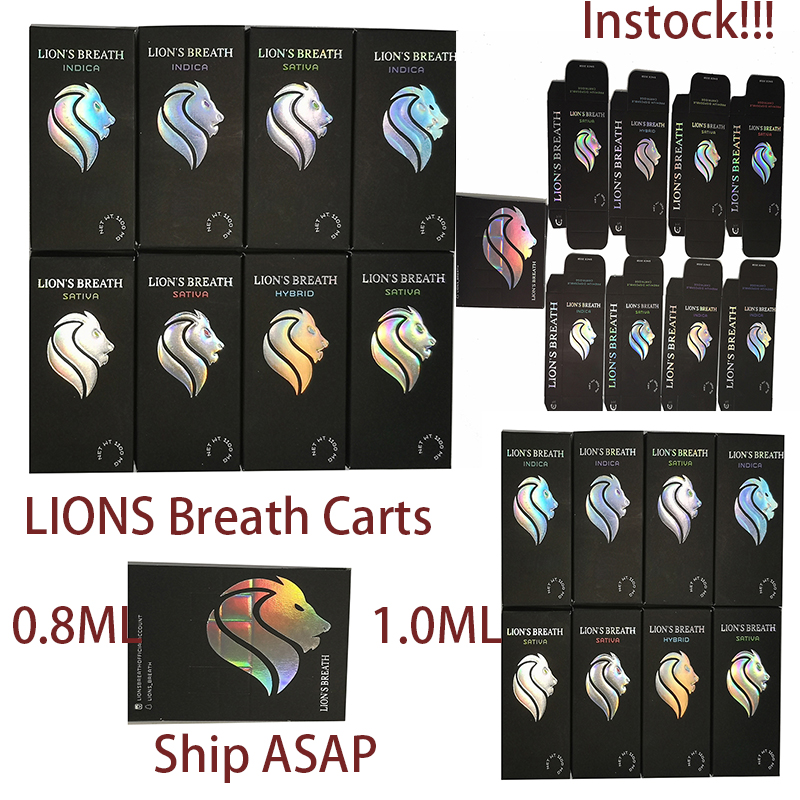 Lions Breath Cartridges Packaging Vapes Carts Oil Atomizer 510 Thread E Cig Instock 11color 0.8ml1.0ml Vaporizer Round Press Tip
Lions Breath Cartridges Packaging Vapes Carts Oil Atomizer 510 Thread E Cig Instock 11color 0.8ml1.0ml Vaporizer Round Press Tip