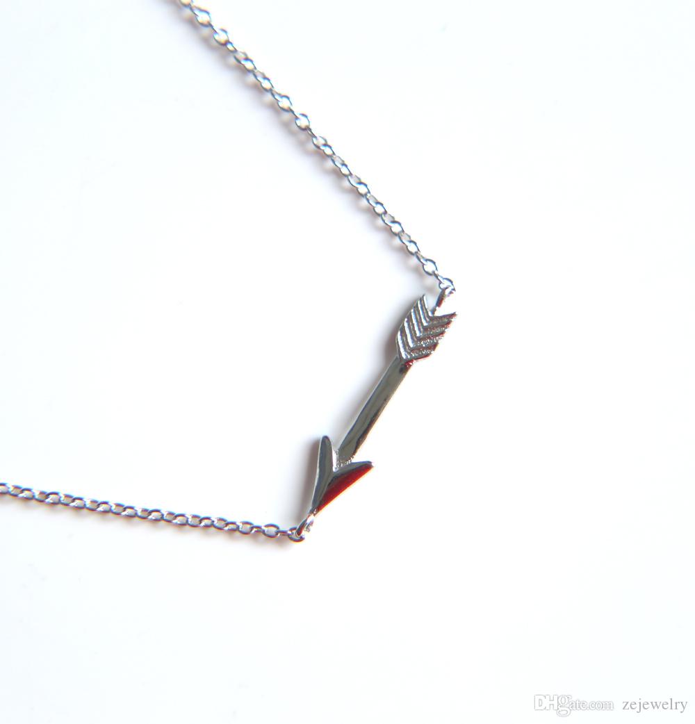 925 sterling silver arrow pendant necklace with delicate link chain arrow necklace jewelry