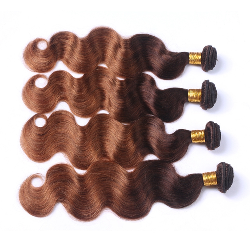 Indian Virgin Human Hair Extensions 3 Pieces/lot 4/30 Ombre Hair Wefts Body Wave 3 Bundles T4/30 Dyed Color