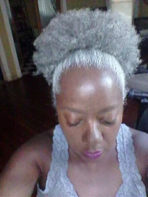 Gracefully silver grey afro hair puff Naturally short high 4c afro kinky curly women hair topper afro bun grey human hair ponytail extension
