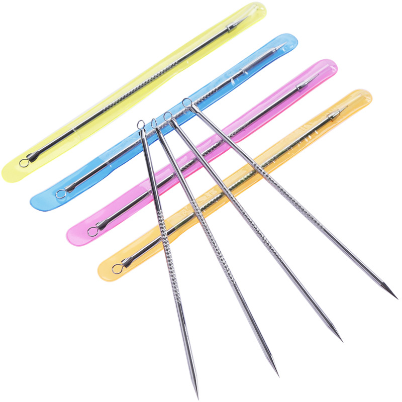New Silver Blackhead Comedone Acne Blemish Extractor Remover Cosmetic Tool Stainless Needles Remove Tool 8cm WB2211