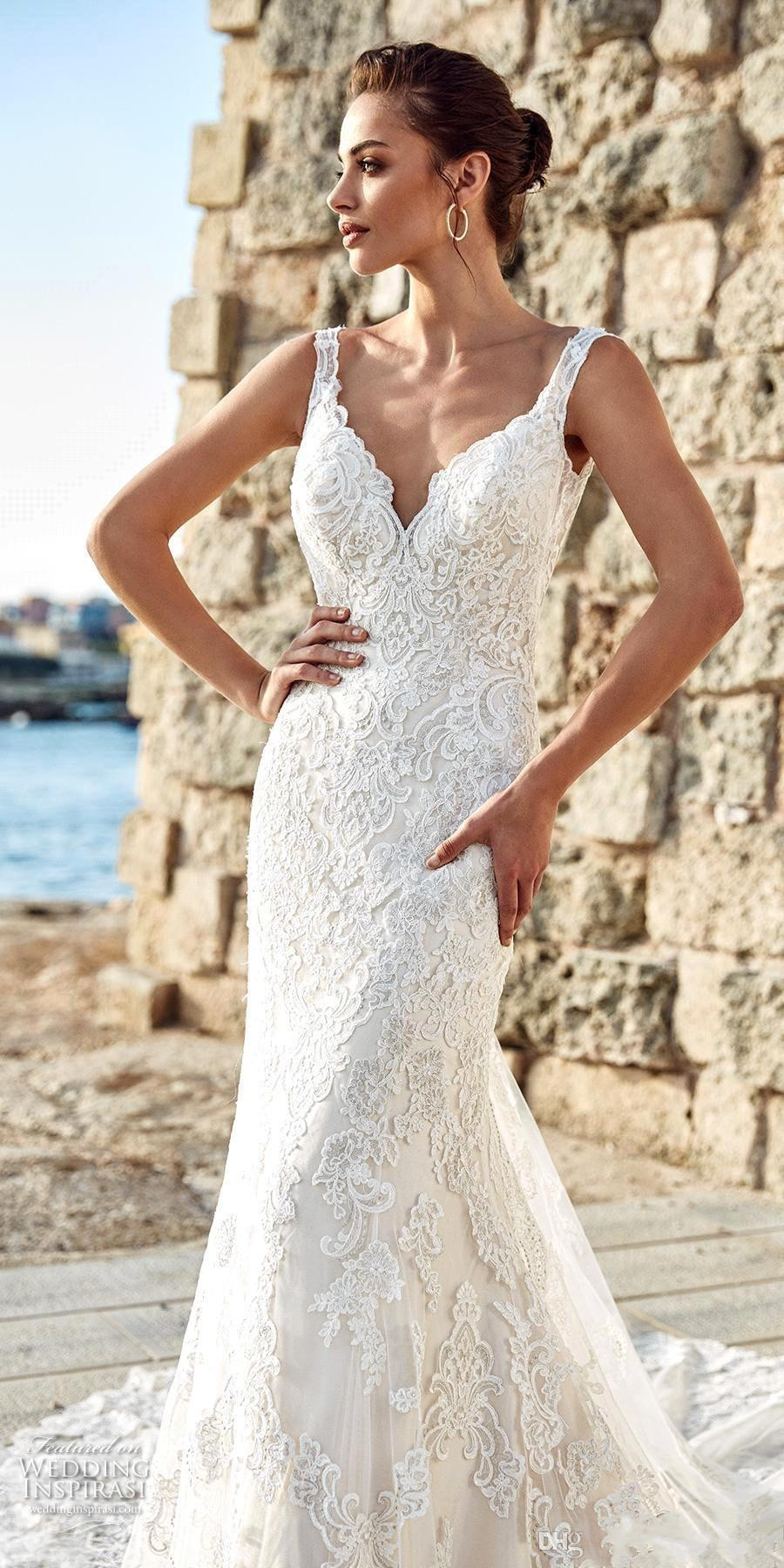 eddy k summer beach wedding dresses v neck full lace chapel train wedding dress bridal gowns custom made vestidos de noiva