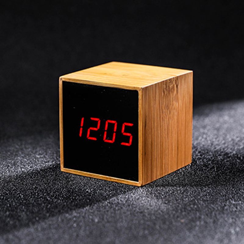 Bamboo LED Alarm Clocks Temperature Electronic Clock Sounds Control Table Clock Adjustable Brightness Snooze
Bamboo LED Alarm Clocks Temperature Electronic Clock Sounds Control Table Clock Adjustable Brightness Snooze