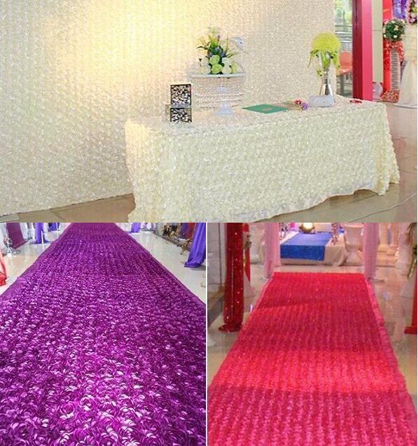 Wedding Decoration-Multicolor stereo rose fabric, 3D wedding carpet For Wedding background 10 Meters/lot, 13 colors