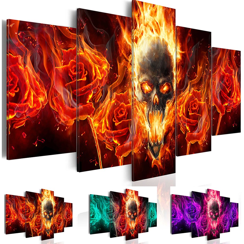 5 Panel Unframed Printed Skulls Flame Flower Canvas Painting Home Decor Wall Art Personalized Colorful Poster Pictures
5 Panel Unframed Printed Skulls Flame Flower Canvas Painting Home Decor Wall Art Personalized Colorful Poster Pictures