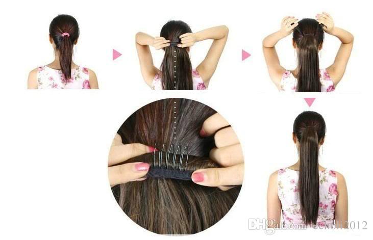 Hot Girls Kinky Curly Ponytail Human Virgin Remy Curly Ponytail With Big Lace Hair Extensions Natral Black Color 1b Color 120g one bundle