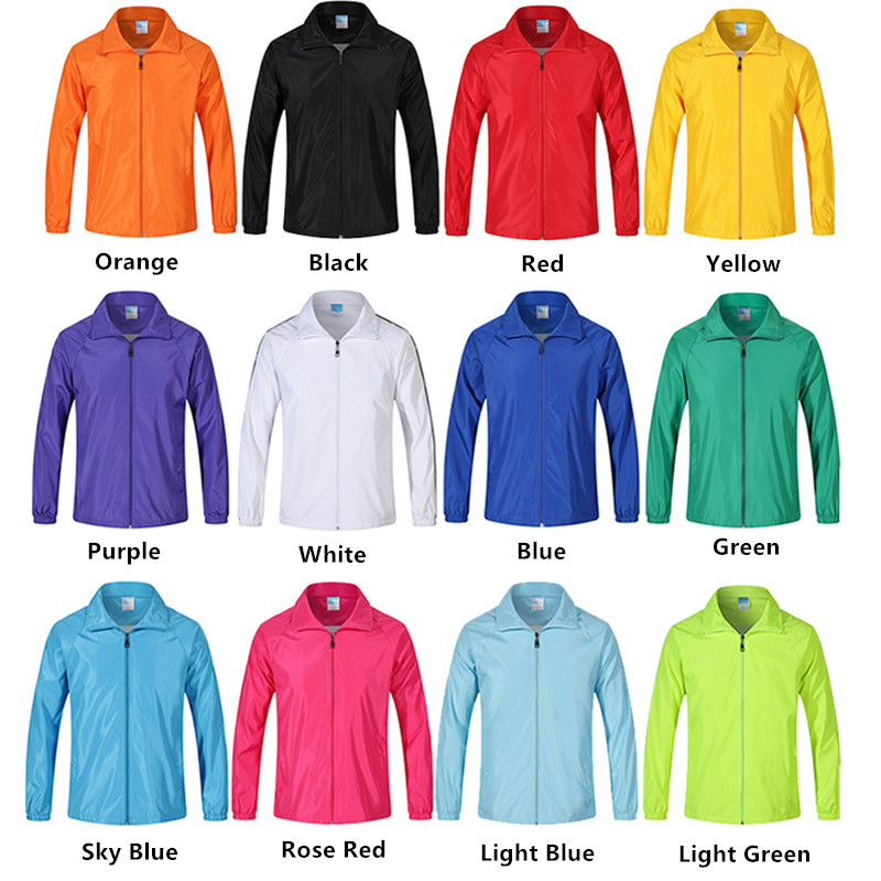 Unisex Adult Men Women Quick Dry Ultra Light Weight Rain Ressistant Windbreaker Jacket Team Activitis Outwear S-4XL DIY Logo S-4XL Multicolo