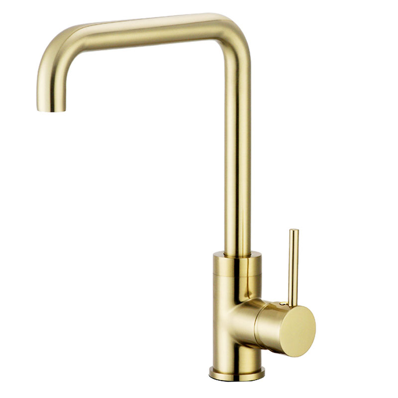 Brushed Gold Brass Kitchen Faucet Dual Sink Rotation Cold And Hot Water Mixer Tap Deck Mounted
Brushed Gold Brass Kitchen Faucet Dual Sink Rotation Cold And Hot Water Mixer Tap Deck Mounted