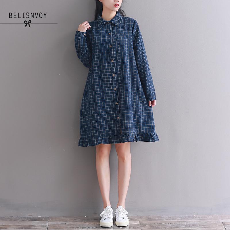 Mori Girl Spring Autumn Kawaii Women Mini Dress Red Navy Blue Plaid Vintage Short Dress Elegant Ruffles Cotton Sweet Shirt
Mori Girl Spring Autumn Kawaii Women Mini Dress Red Navy Blue Plaid Vintage Short Dress Elegant Ruffles Cotton Sweet Shirt