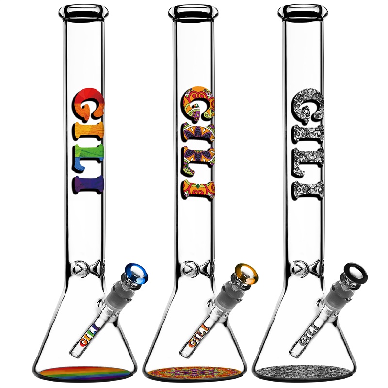 18 inches Giliglass big glass beaker bong water pipe rip bongs dab rigs with bowl rig colorful logo
18 inches Giliglass big glass beaker bong water pipe rip bongs dab rigs with bowl rig colorful logo