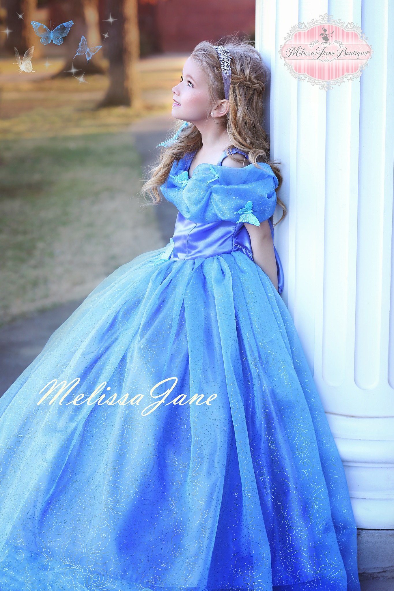 2019 Princess Girls Pageant Dresses Off The Shoulder Bow Butterfly Blue Flower Girl Dresses A Line Lace Birthday Party Gowns Kids Formal