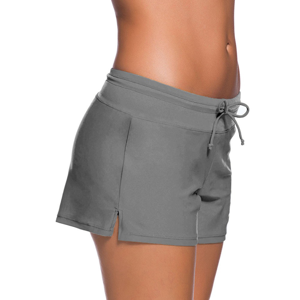 Women Swimwear Shorts Side Split Waistband Swim Shorts Waistband Swimsuit Bottom Shorts Swimming Casual Short Plus Size