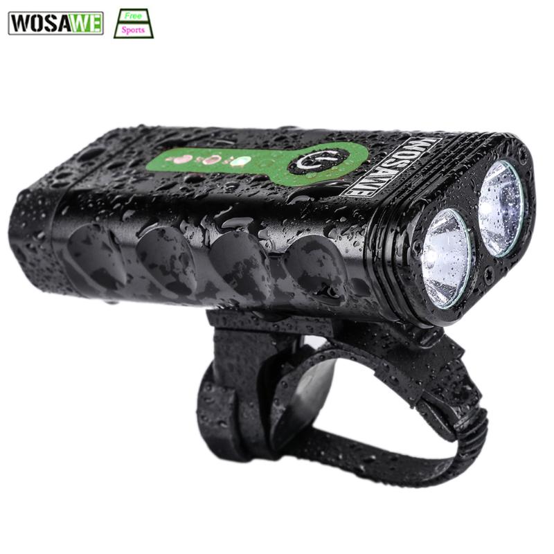 Bike Lights WOSAWE 2400 Lumens Light USB Rechargeable Bicycle With Built-in Li Batteries 2-XML-3 LED Lamp 5 Modes
Bike Lights WOSAWE 2400 Lumens Light USB Rechargeable Bicycle With Built-in Li Batteries 2-XML-3 LED Lamp 5 Modes