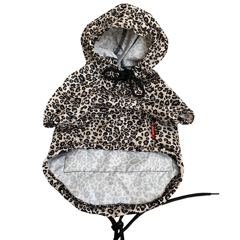Waterproof Fashion Raincoat Puppy Cat Hoodie Leopard Small Dog Jacket Clothes Pet Supplies french bulldog T200101