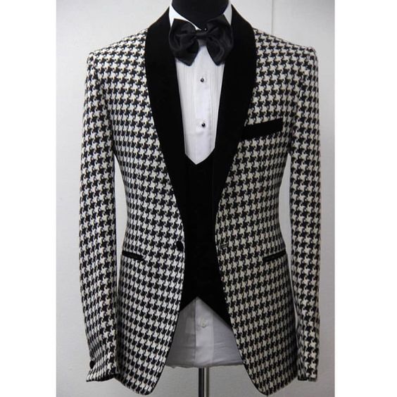 Custom Made Fashion 2020 Houndstooth Men Suits With Black Pant 3 Pieces Smoking Tuxedo Jacket Terno Slim Groom Suits For Men, As the image
Custom Made Fashion 2020 Houndstooth Men Suits With Black Pant 3 Pieces Smoking Tuxedo Jacket Terno Slim Groom Suits For Men, As the image