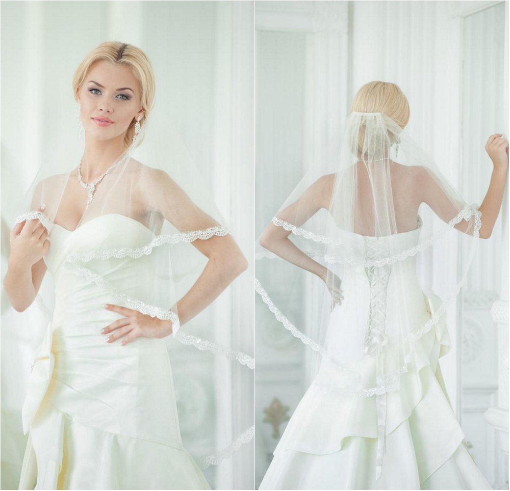 New Mermaid Wedding Dresses with Veils 2020 Satin Sweetheart Ruffles Tiered Bridal Gowns Sweep Train Plus Size Lace-up Back Wedding Dress