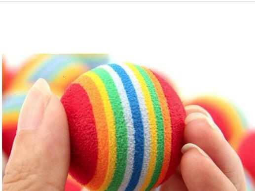 Diameter pet toy 35mm interesting Pet Toy dog and cat Toys Super cute Rainbow Ball Cartoon plush toy