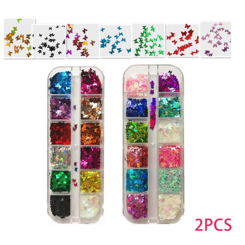 24 Colors / Set Of 3D Butterfly Nail Sequins Glittering Butterfly Shape Nail Sequins Acrylic Decoration 
24 Colors / Set Of 3D Butterfly Nail Sequins Glittering Butterfly Shape Nail Sequins Acrylic Decoration