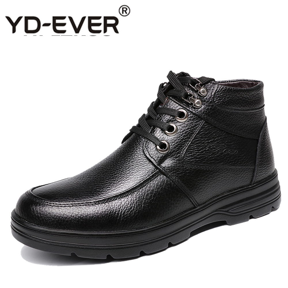 Newly Man Genuine Leather Boots Winter Leather Snow Shoes Wool Inner Anti slip Father Ankle Boots 38-44 Man Snow, Black 
Newly Man Genuine Leather Boots Winter Leather Snow Shoes Wool Inner Anti slip Father Ankle Boots 38-44 Man Snow, Black