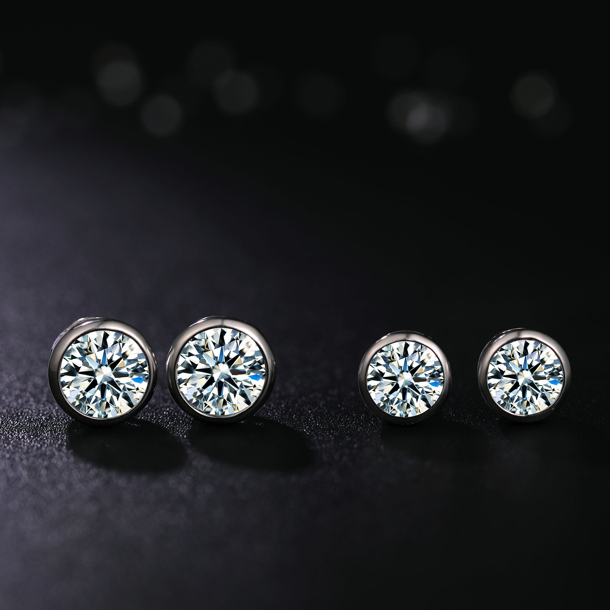 Fashion-Bling Earring Set White Color Cute Round Stud Earrings For Women Fashion Jewelry Birthday Gift Wholesale Fine Jewelry