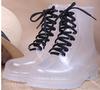Hot Sale-Womens Colorful Crystal Clear Flats Heels Water Shoes Female Rainboot Martin Rain Boots