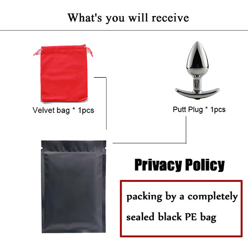 Small Metal Anal Plug with Red Jeweled Large Steel Butt Plug with Diamond Women Jewel Sex Anal toys Underwear All Day Beginner Y191028