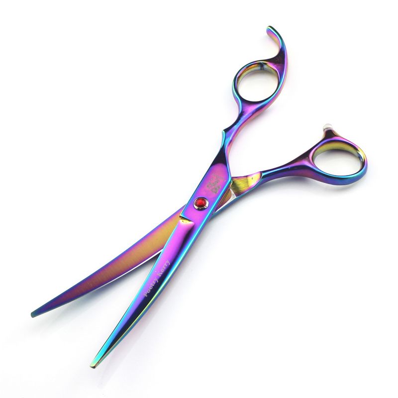with retail packing poetry kerry 7.0 inch 6CR 62HRC hair Cutting/thinning scissors kit rainbow hair scissors set + comb