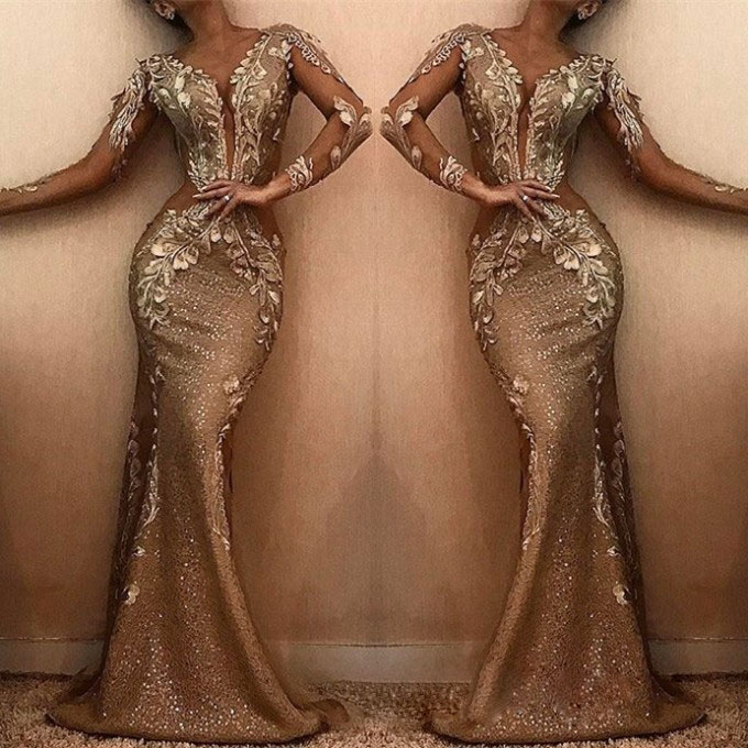 Sparkly Gold Sequined Mermaid Evening Dresses Sheer Plunging Neck Long Sleeves Plus Size Prom Gowns Sweep Train Appliqued Formal Dress, Pink
Sparkly Gold Sequined Mermaid Evening Dresses Sheer Plunging Neck Long Sleeves Plus Size Prom Gowns Sweep Train Appliqued Formal Dress, Pink