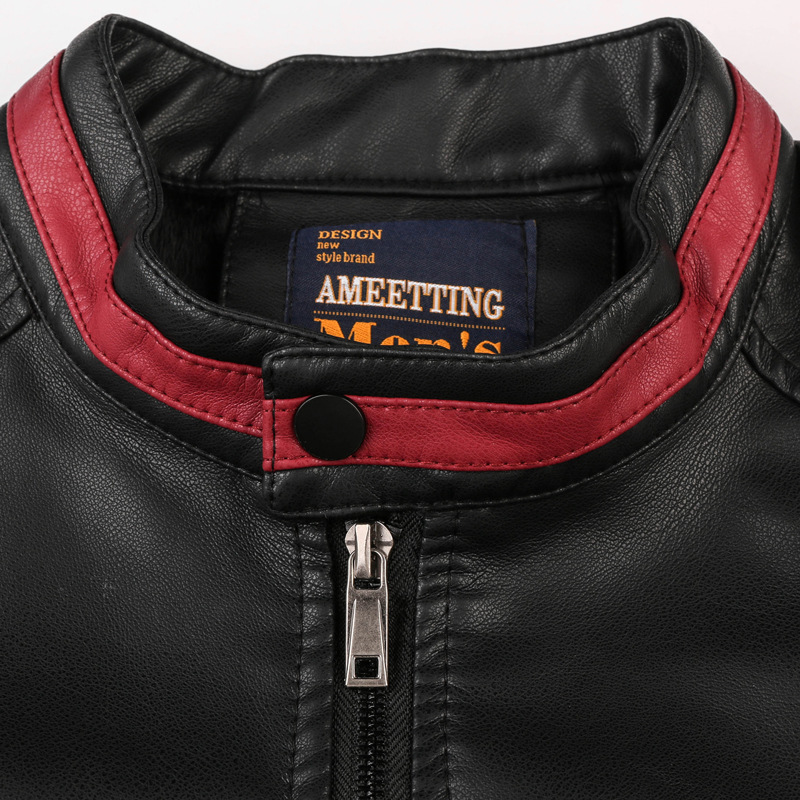 Spot 2021 Spring and Autumn Lapel Long Sleeve Solid Color Zipper Temperament Stand Collar Leather Jacket Support Mixed Batch