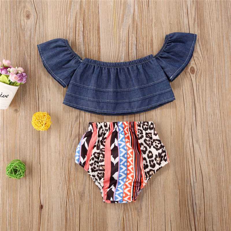 2020 Summer Toddler Kid Baby Girls Outfit Blue Short Sleeve Off-shoulder Ruffles Crop Tops Printed High Waist Shorts Sets, As pic
2020 Summer Toddler Kid Baby Girls Outfit Blue Short Sleeve Off-shoulder Ruffles Crop Tops Printed High Waist Shorts Sets, As pic