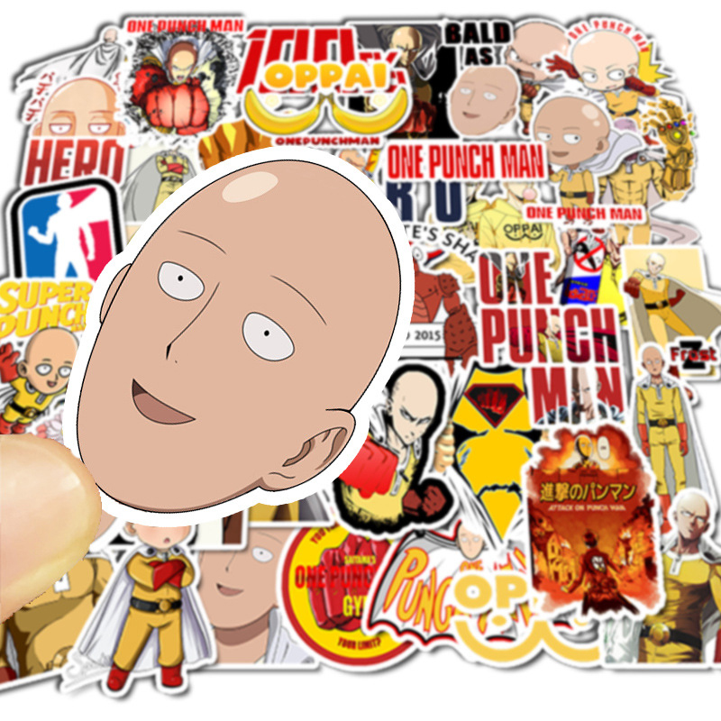 49pcs/Set One-Punch Man Sticker For Car Laptop Skateboard Luggage Fridge DIY Stickers Toys Home Decorations