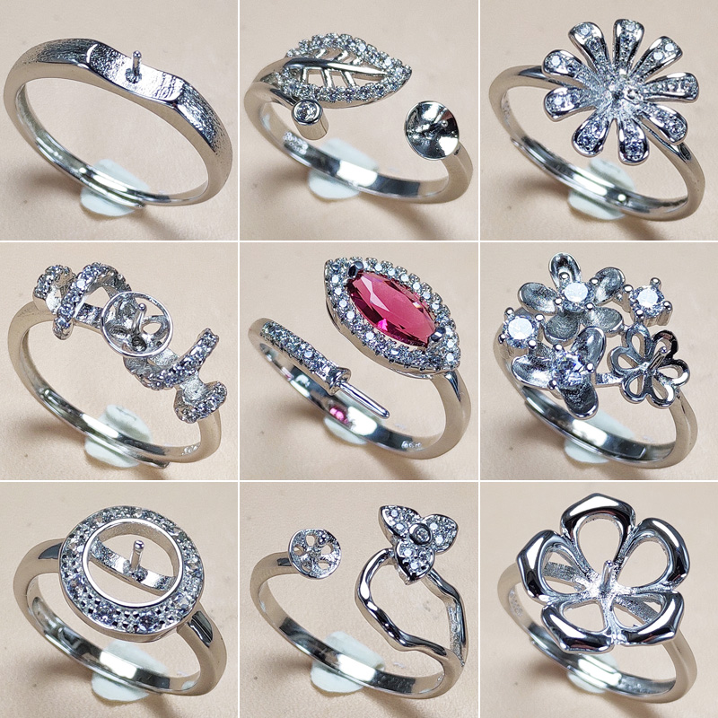 9 Styles DIY Pearl Rings Accessories s925 Silver Gem Ring Settings Ring for Women Adjustable Ring Blank Fashion Jewelry Accessories Gift, Slivery;crystal
9 Styles DIY Pearl Rings Accessories s925 Silver Gem Ring Settings Ring for Women Adjustable Ring Blank Fashion Jewelry Accessories Gift, Slivery;crystal