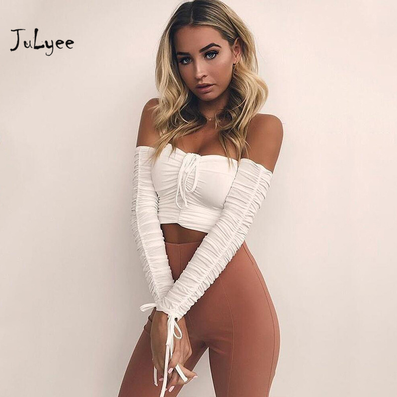 JULYEE Women' T-shirts Solid Sexy Slash neck Off Shoulder Patchwork Long Sleeve Lace up Pleats Slim Short T shirt, Black
JULYEE Women' T-shirts Solid Sexy Slash neck Off Shoulder Patchwork Long Sleeve Lace up Pleats Slim Short T shirt, Black
